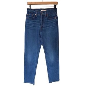 Levi's Wedgie Straight 28 High Rise Button Fly Blue Jeans Women's Slim Fit